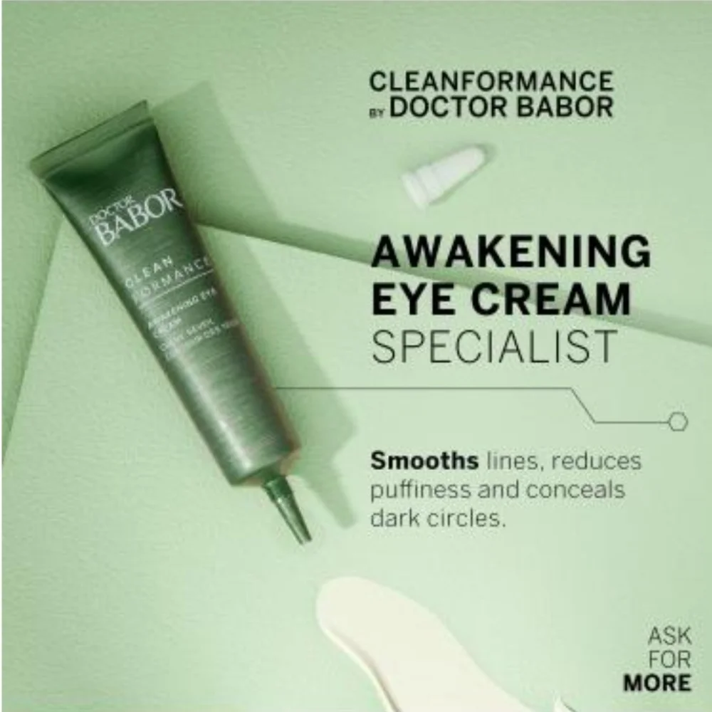 NIB $99 BABOR DOCTOR BABOR Cleanformance Awakening Eye Cream Eye Care, 15 ml - Picture 5 of 7
